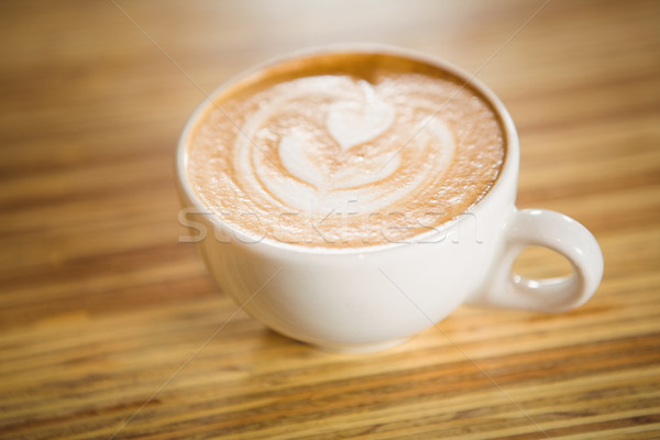 Close up view of cappuccino with coffee art Stock photo © wavebreak_media