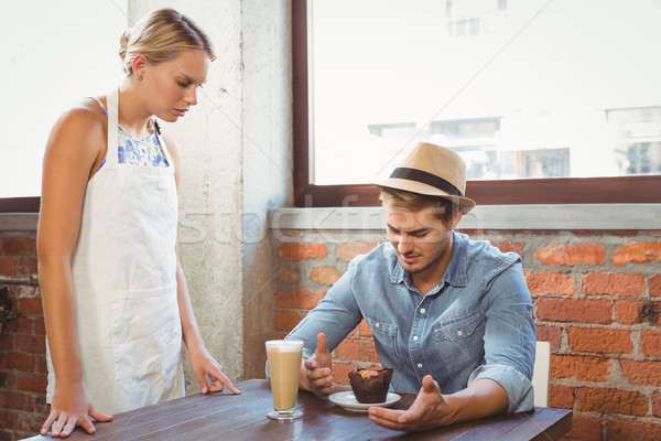 Knap blond serveerster coffeeshop business Stockfoto © wavebreak_media