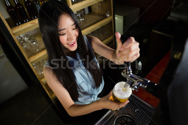 Weiblichen Barkeeper trinken counter bar Frau Stock foto © wavebreak_media