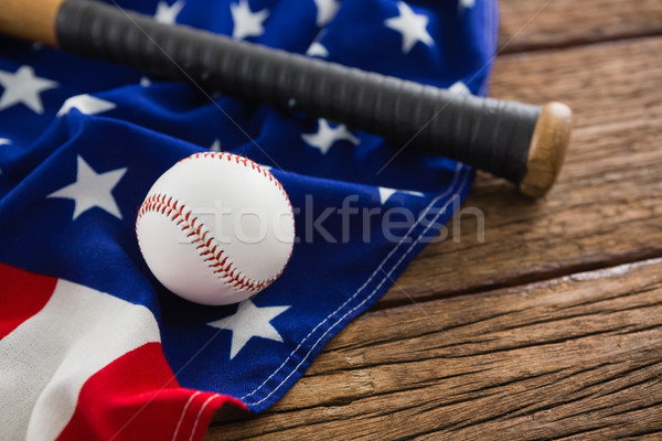 Batte de baseball drapeau américain sport bleu balle [[stock_photo]] © wavebreak_media