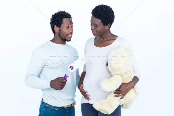 Femme Nounours regarder homme permanent [[stock_photo]] © wavebreak_media