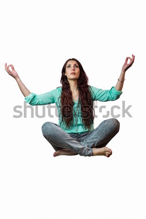 Full length of beautiful woman levitating with arms raised  Stock photo © wavebreak_media