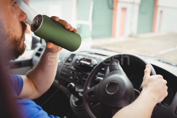 ストックフォト: 男 · 運転 · 酔っ · ヴァン · 手 · ビール