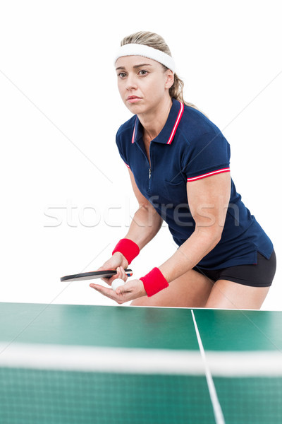 Femminile atleta giocare ping pong bianco donna Foto d'archivio © wavebreak_media