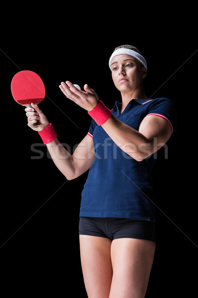 Kobiet sportowiec gry ping pong czarny ciało Zdjęcia stock © wavebreak_media