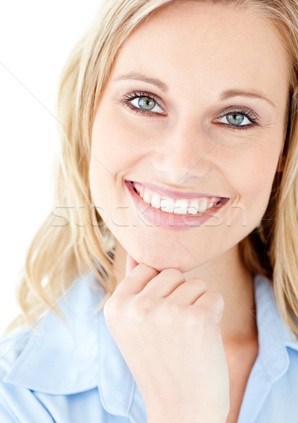 Portré gyönyörű üzletasszony mosolyog kamera fehér Stock fotó © wavebreak_media