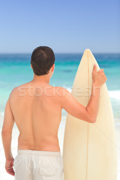 Hombre tabla de surf agua deporte naturaleza mar Foto stock © wavebreak_media