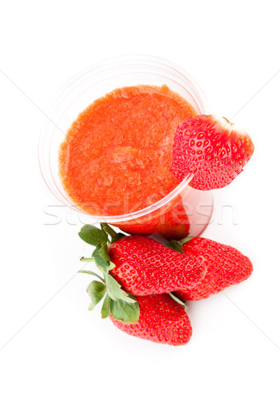Glass of strawberry smoothed on white background Stock photo © wavebreak_media