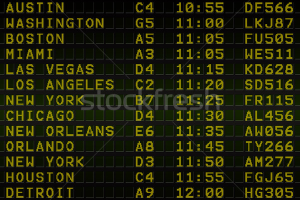 Zwarte luchthaven vertrektijden boord amerika digitaal Stockfoto © wavebreak_media