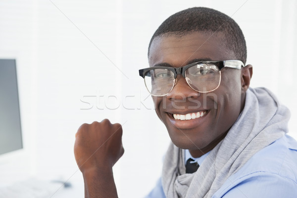 Hipster businessman smiling at his desk Stock photo © wavebreak_media