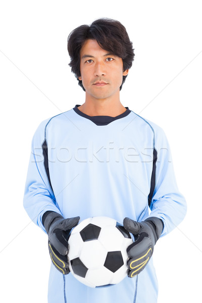 Kapus kék tart labda fehér férfi Stock fotó © wavebreak_media