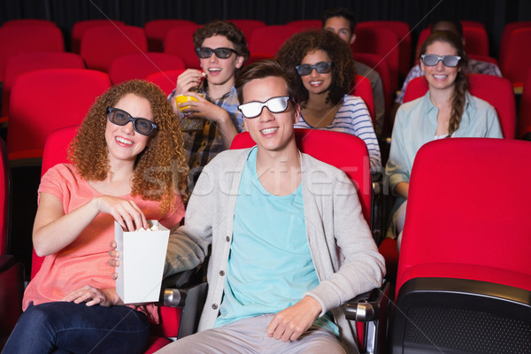 Jovem amigos assistindo 3D filme cinema Foto stock © wavebreak_media