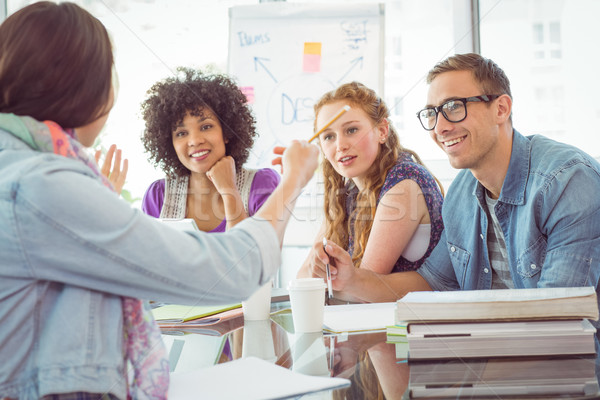 Stockfoto: Mode · studenten · werken · team · college · vrouw