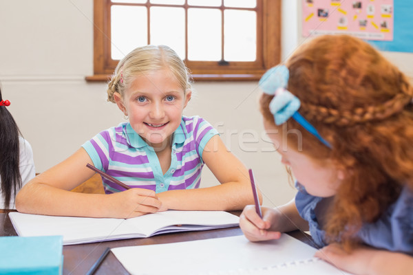 Aranyos iskolás ír asztal osztályterem általános iskola Stock fotó © wavebreak_media