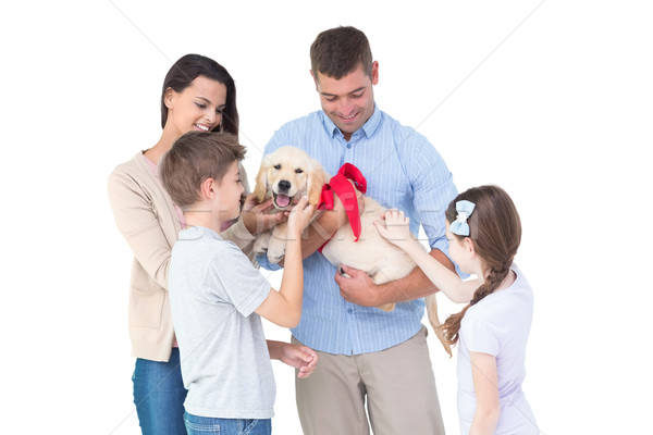 Glückliche Familie Hund weiß Frau Liebe Mann Stock foto © wavebreak_media