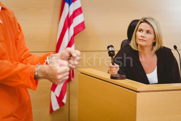 Bíró durranás kalapács bíróság szoba nő Stock fotó © wavebreak_media