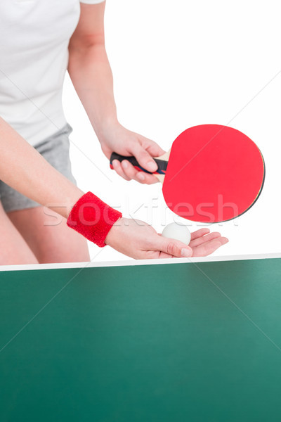 Weiblichen Athleten spielen ping pong weiß Frau Stock foto © wavebreak_media