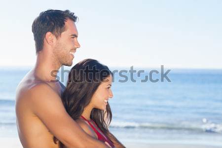 Adorable couple plage femme heureux modèle [[stock_photo]] © wavebreak_media