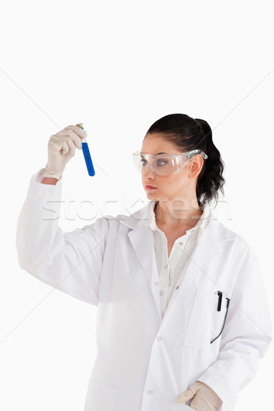 Zdjęcia stock: Naukowiec · patrząc · test · laboratorium · kobieta · dziewczyna