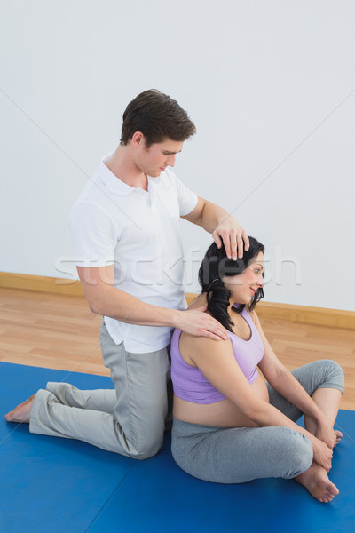 Masażysta ciąży ramię szyi fitness Zdjęcia stock © wavebreak_media