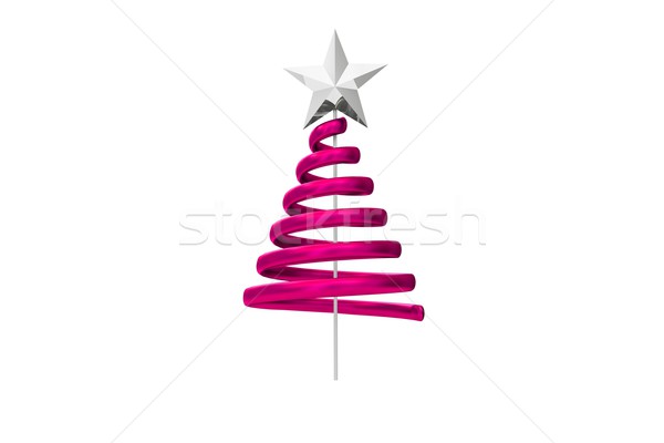 Сток-фото: розовый · рождественская · елка · спиральных · дизайна · белый