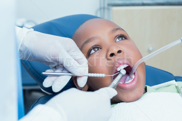 Boy having his teeth examined by dentist Stock photo © wavebreak_media