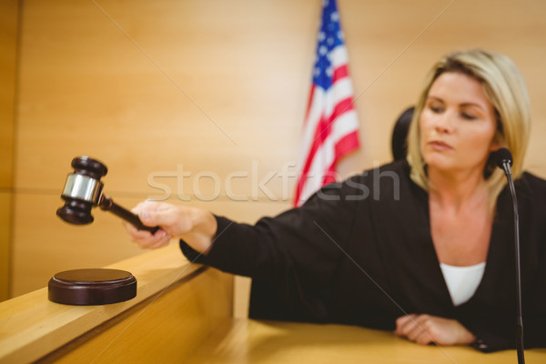 Judge about to bang gavel on sounding block Stock photo © wavebreak_media