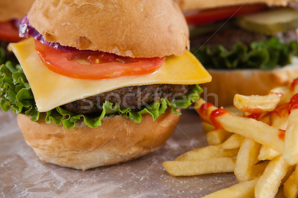 Snacks on wooden board Stock photo © wavebreak_media