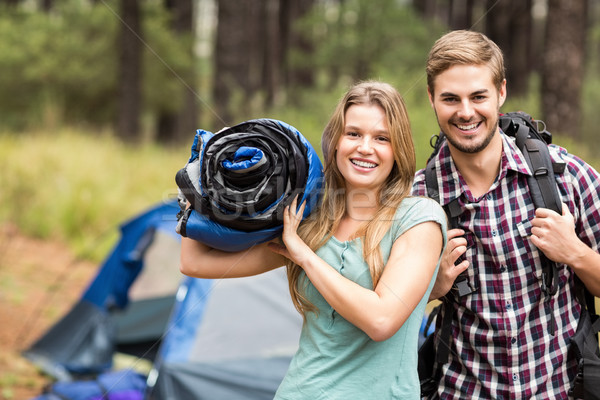 [[stock_photo]]: Portrait · jeunes · joli · randonneur · couple