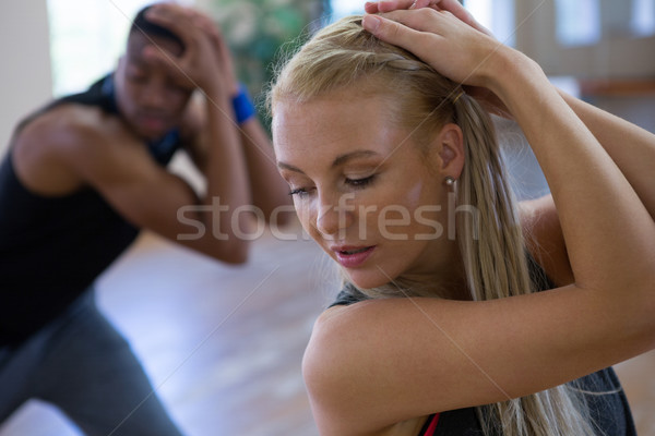 Female dancer with friend rehearsing at studio Stock photo © wavebreak_media