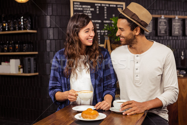 [[stock_photo]]: Couple · potable · café · café · affaires · femme