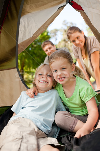 Glückliche Familie camping Park Familie Natur Paar Stock foto © wavebreak_media