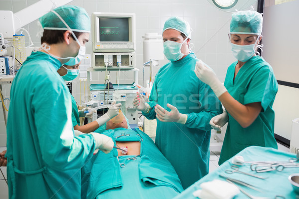 Stockfoto: Chirurgie · team · patiënt · theater · ziekenhuis · monitor