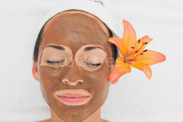 Sonriendo morena barro tratamiento spa mujer Foto stock © wavebreak_media