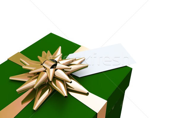 Green and gold christmas gift Stock photo © wavebreak_media