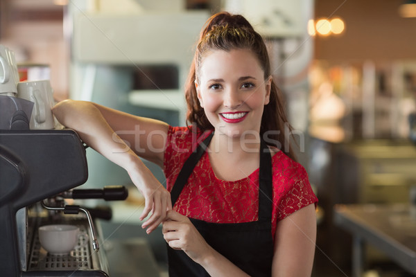 Бариста улыбаясь камеры кафе бизнеса продовольствие Сток-фото © wavebreak_media