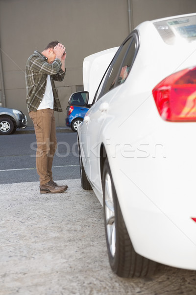 üzgün adam araba motor aşağı otopark Stok fotoğraf © wavebreak_media