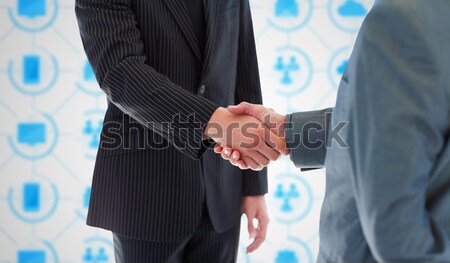 Zdjęcia stock: Biznesmenów · drżenie · rąk · biuro · ręce · zawodowych