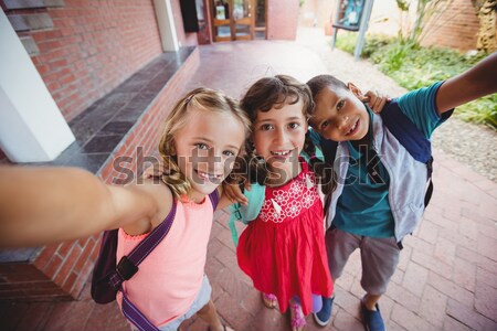 Portrait friends looking through camper van Stock photo © wavebreak_media