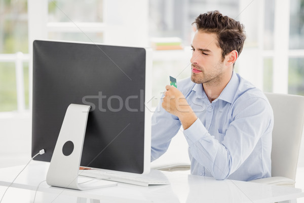 üzletember online vásárlás számítógép iroda férfi egér Stock fotó © wavebreak_media