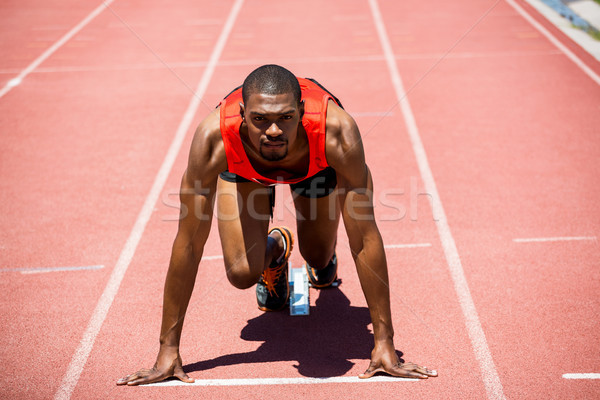 [[stock_photo]]: Athlète · prêt · courir · déterminé · courir · suivre