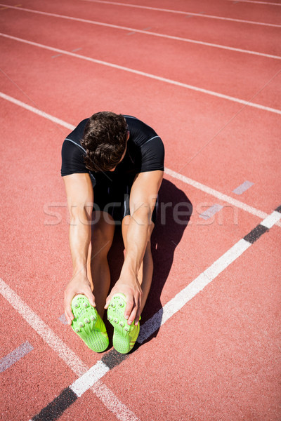 Fáradt atléta ül fut útvonal napos idő Stock fotó © wavebreak_media
