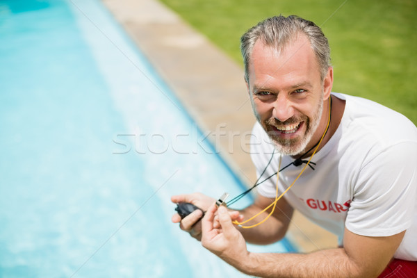 Portret pływać trenerem stoper Zdjęcia stock © wavebreak_media