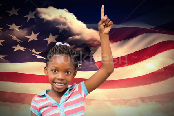 összetett kép mosolyog kéz felfelé lány Stock fotó © wavebreak_media