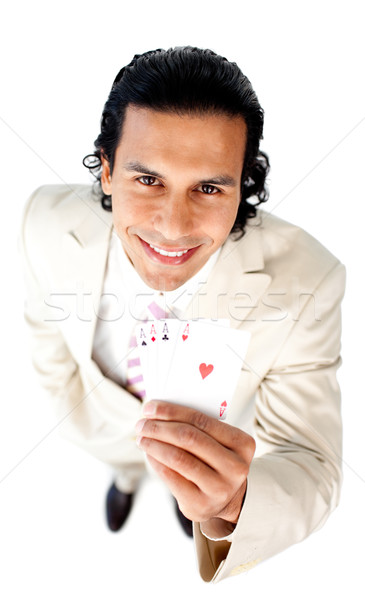 Imprenditore di successo mano carte Foto d'archivio © wavebreak_media