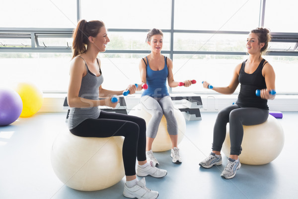 Frauen Arbeit heraus Ausübung Kugeln Fitnessstudio Stock foto © wavebreak_media