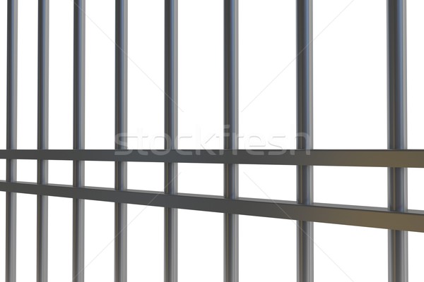 Zdjęcia stock: Cyfrowo · wygenerowany · metal · więzienia · bary · biały