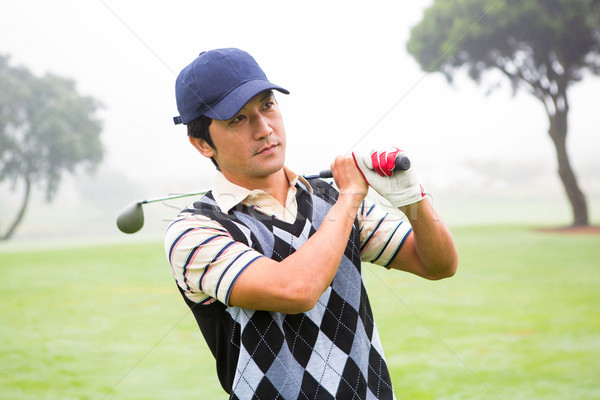 Golfçü kulüp omuz golf sahası golf Stok fotoğraf © wavebreak_media