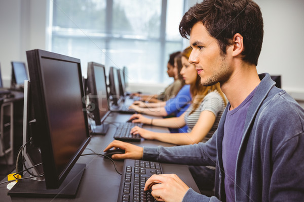 Focused student in computer class Stock photo © wavebreak_media