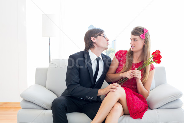 Cute geeky couple Stock photo © wavebreak_media